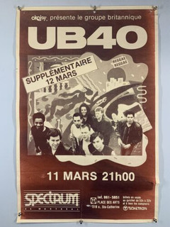 UB40 Poster Vintage Original Promo Labour of Love Tour Montreal Canada 1984 front