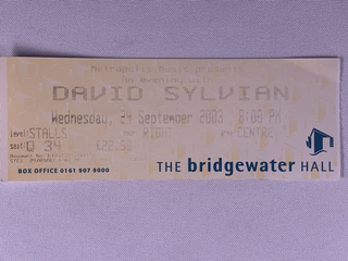 David Sylvian Japan Ticket Original Fire In The Forest Tour Manchester 2003 Front