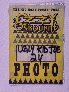 Ozzy Osbourne Ticket Pass Original The No More Tours Tour 1992 Front