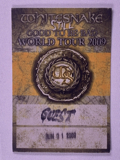 Whitesnake Ticket Pass Vintage Original Good To Be Bad Tour Denmark 2009 Front