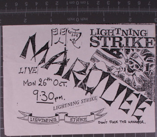 Lightning Strike Flyer Original Vintage Marquee Club October 1987 front
