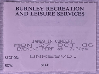 James Ticket Vintage Original Burnley Mechanics October 1986 Front