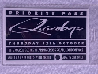 Quireboys Ticket Pass Vintage Original The Marquee Club London October 1989 Front