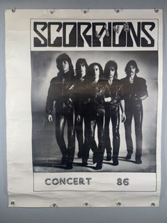 Scorpions Poster Vintage Promo Concert 86 Love at First Sting Tour Europe 1986 front