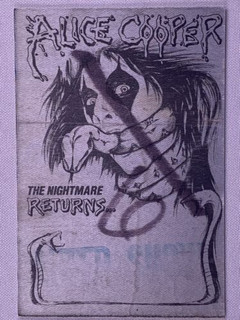 Alice Cooper Ticket Pass Vintage Original The Nightmare Returns Tour 1986 Front