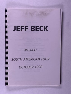 Jeff Beck Itinerary Original Vintage Mexico South American Tour October 1998 Front