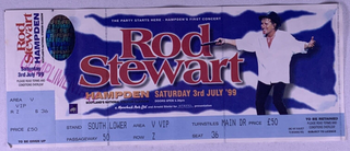 Rod Stewart Ticket Complete VIP Original Hampden Park Glasgow 1999 front