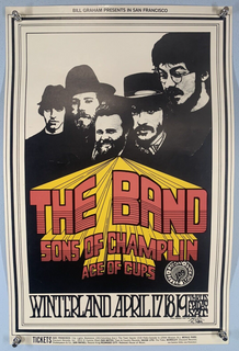 The Band Poster Signed By Randy Tuten Original 1st Print Bill Graham BG-169 1969 front image
