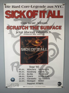 Sick Of It All Poster Orig East West Promo Scratch The Surface German Tour 1995 front