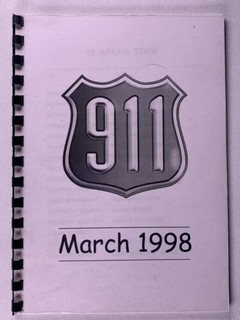 911 Itinerary Lee Brennan Constable Dawbarn Original UK Arena Tour March 1998 Front