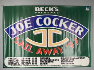 Joe Cocker Poster Vintage Original Promo Sail Away German Tour Aug-Sept 1997 front