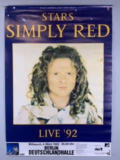 Simply Red Mick Hucknall Poster Vintage Original Stars Live Promo Berlin 1992 Front