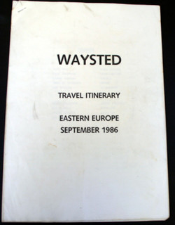 UFO Pete Way Waysted Itinerary Original Vintage Eastern Europe Tour 1986 Front