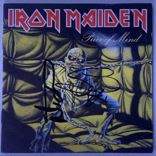 Iron Maiden Signed Steve Harris Nicko McBrain CD Booklet Insert POM reissue 2014 front