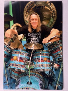 Iron Maiden Nicko McBrain Signed Photo 12" x 8"  Official Copyrighted Circa 2019 front