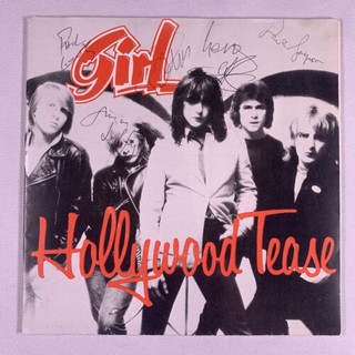 Girl Fully Signed Poster Sleeve Original Hollywood Tease Single Jet Records 1980 front
