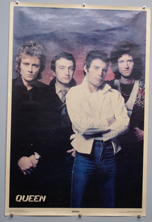 Queen Freddie Mercury Poster Original Vintage Official Queen Production 1980 Front