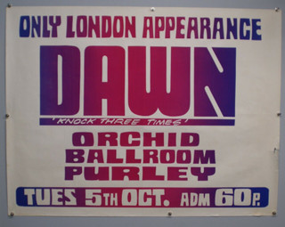 Dawn Tony Orlando Knock Three Times Poster Original Promo Purley London 1971 front