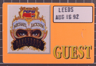 Michael Jackson Pass Ticket Orig Guest Pass Dangerous World Tour August 1992 front