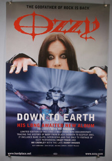 Ozzy Osbourne Black Sabbath Poster Original Down To Earth Album Promo 2001 Front