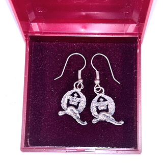 Queen Freddie Mercury Earrings Solid Silver Official Fan Club Merchandise 1992 Front