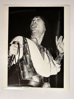 Iron Maiden Bruce Dickinson Photograph Stamped Promo Somewhere on Tour LA 1987 front