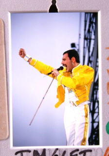 Queen Freddie Mercury Transparency Back Lit Framed Freddie On Stage mid 1980s #3 Front