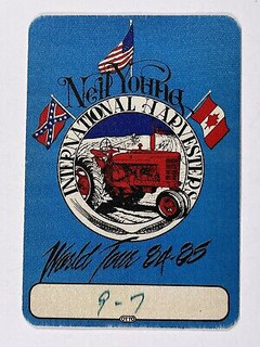 Neil Young Backstage Pass Ticket International Harvesters World Tour 1984/85