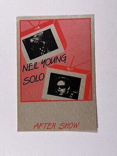 Neil Young Backstage Pass Ticket Solo Tour After Show Original  ASO Red 1983