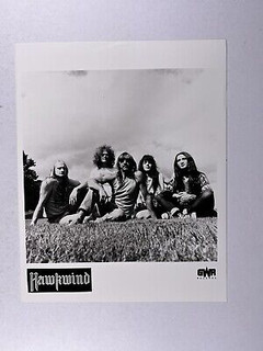 Hawkwind Photograph Original GWR Records Black And White Promotion Circa 1970s Front
