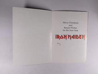 Iron Maiden Christmas Card Bruce Dickinson Original Fan Club Circa 1980s