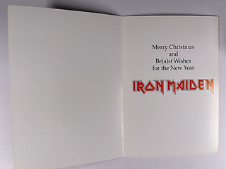 Iron Maiden Bruce Dickinson Christmas Card Official Fan Club Circa 1980s