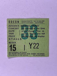 Gary Numan Ticket Original Vintage Odeon Hammersmith September Circa 1988