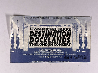 Jean-Michel Jarre Ticket Original Vintage The London Concert Victoria Docks 1988