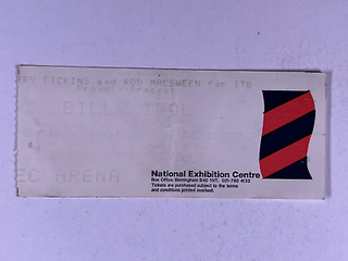 Billy Idol Concert Ticket Original NEC Arena Birmingham Circa 1990 Front