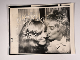 Rod Stewart Photo Original Black And White Press Promotion Stamped April 1979 Front