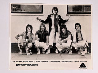 Bay City Rollers Photo Original Black And White Press Promotion Circa 1970s