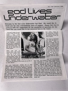 God Lives Under Water Fan Club Magazine front