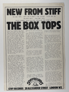 The Box Tops Stiff records Press Release front
