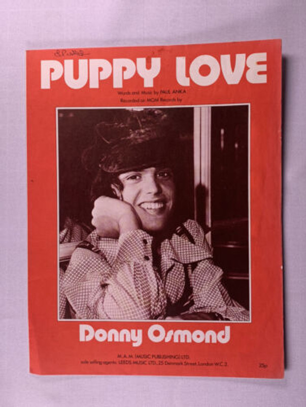 Donny Osmond Sheet Music Original Puppy Love 1972 front