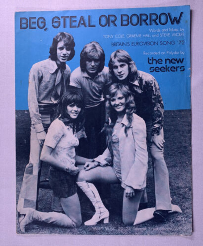 Eurovision The New Seekers Sheet Music Original Beg, Steal Or Borrow 1972 front