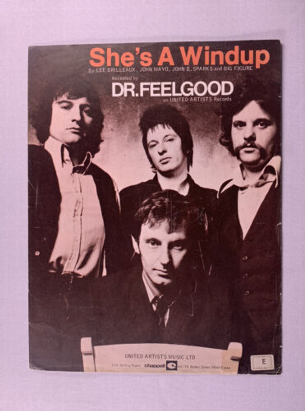 Dr Feelgood Sheet Music Original She's A Windup 1977 front