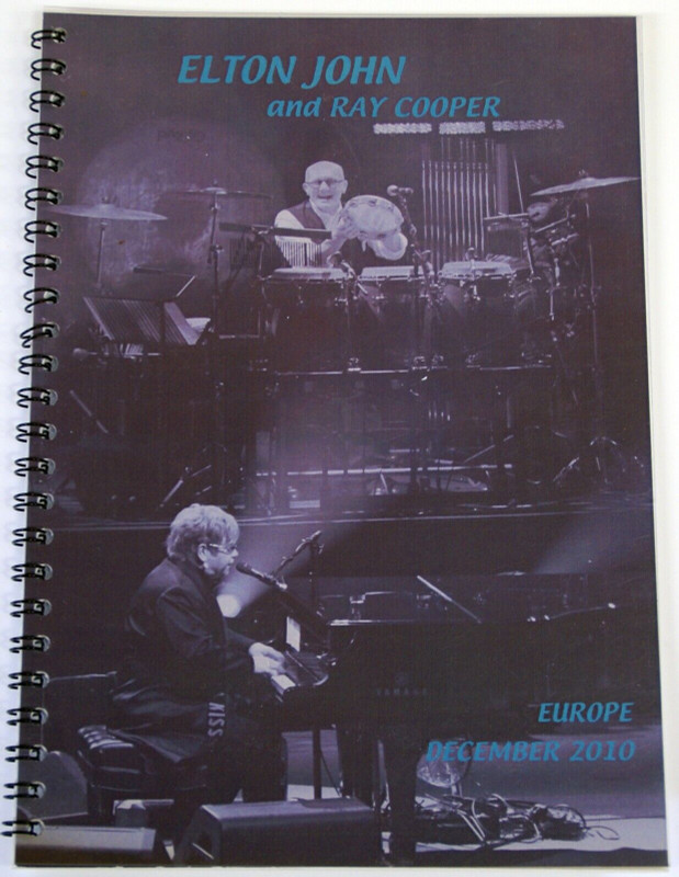 Elton John And Ray Cooper Itinerary Original Vintage European Tour 2010 Front