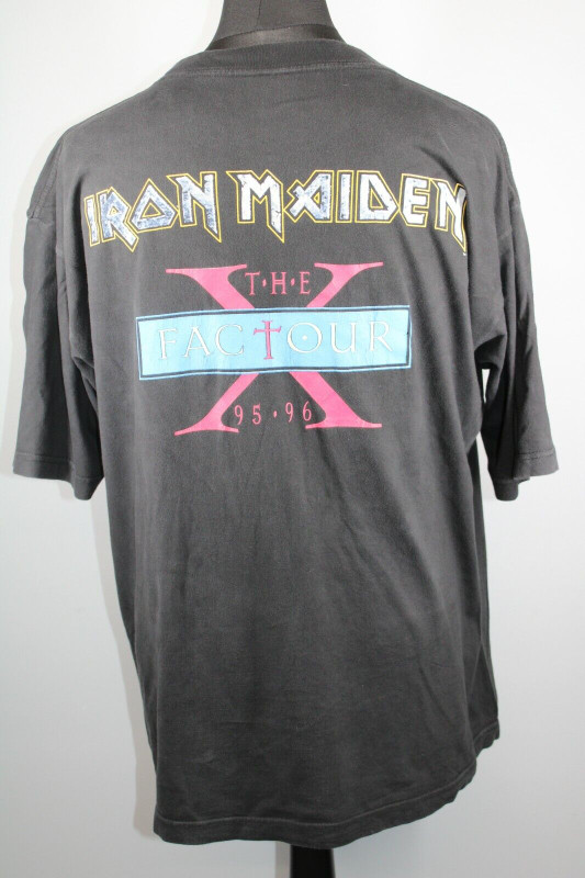 Iron Maiden Shirt Official X Factor Tour Rare Front Print 1995/96 back