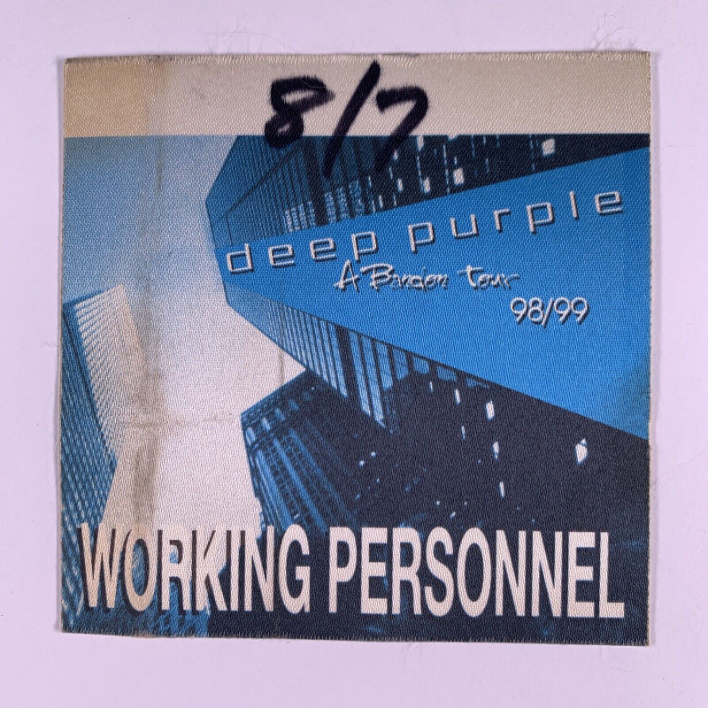 Deep Purple Pass Original Used A Bandon Tour Hartford USA 1998 front