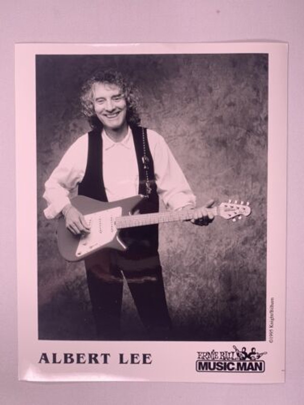 Albert Lee Photo Vintage Official Music Man Black and White Promo 1995 #1 front