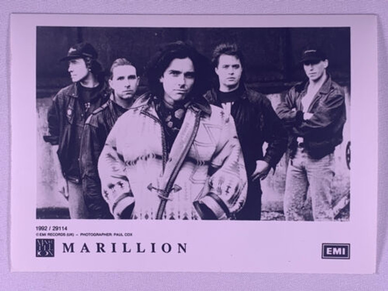 Marillion Photo Vintage Official EMI Black and White Promo 1992 front