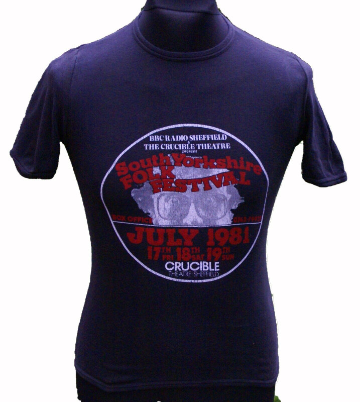 Mike Harding Shirt Vintage South Yorkshire Folk Festival 1981 front