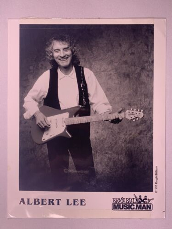 Albert Lee Photo Vintage Official Music Man Black and White Promo 1995 front