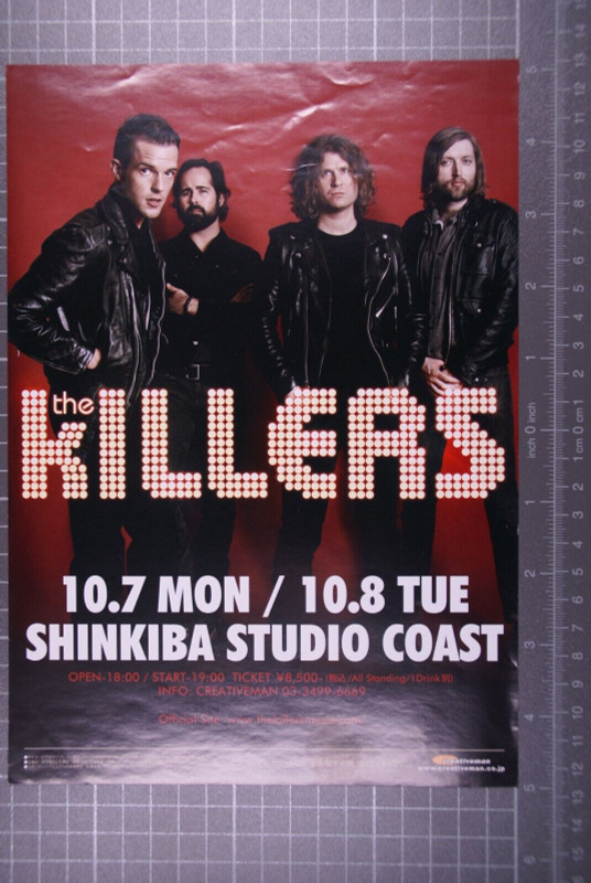 Killers Flyer Official Original Battle Born Tour Promo Japan 2013 front